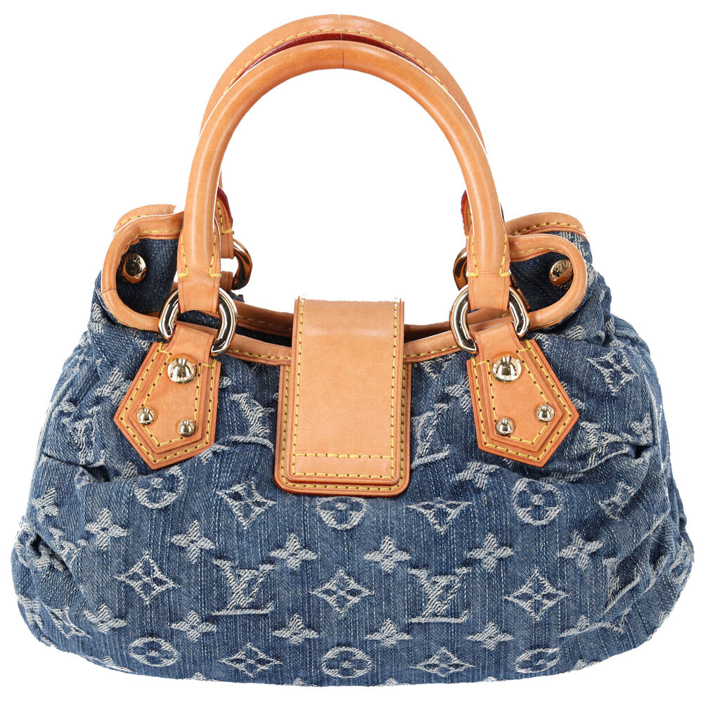 Louis Vuitton Monogram Blue Denim Monogram Small Handbag Pleaty Satchel M95020 - Picture 4 of 9